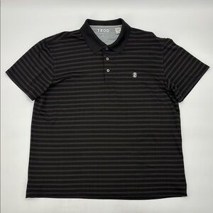 IZOD Men's Black Striped Polo‎ Shirt with CoolFX size XL